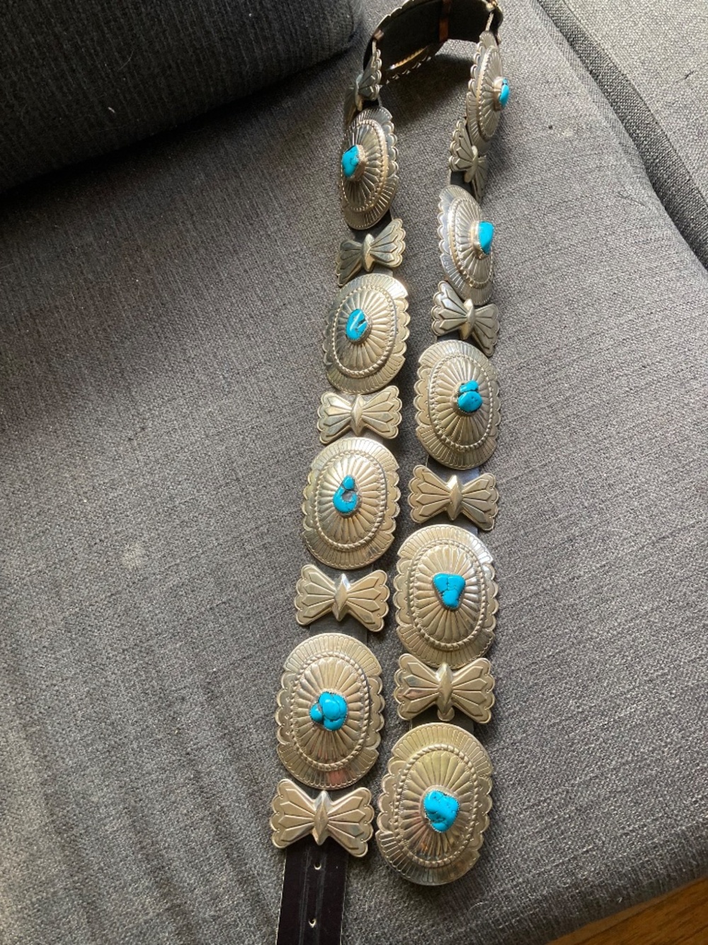 Concho Belt Navajo Nickel Silver and Turquoise - Picture 5 of 5
